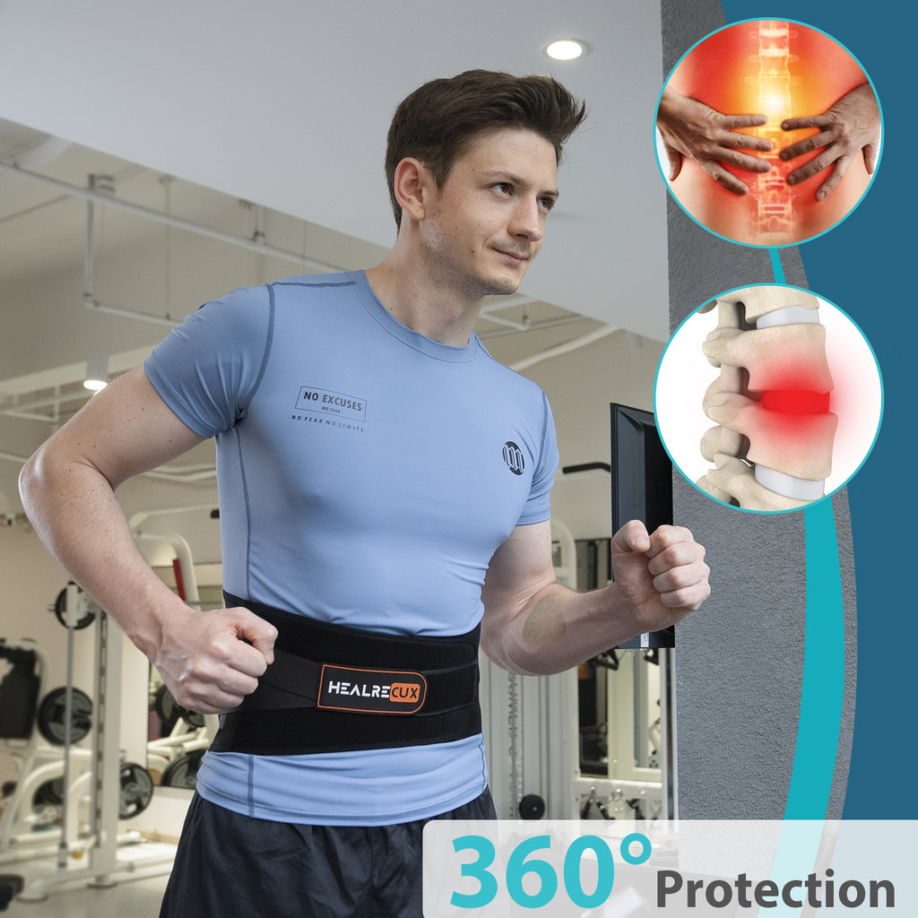 Back Brace for Men Women Lower Back Pain Relief with 7 Stays, Back