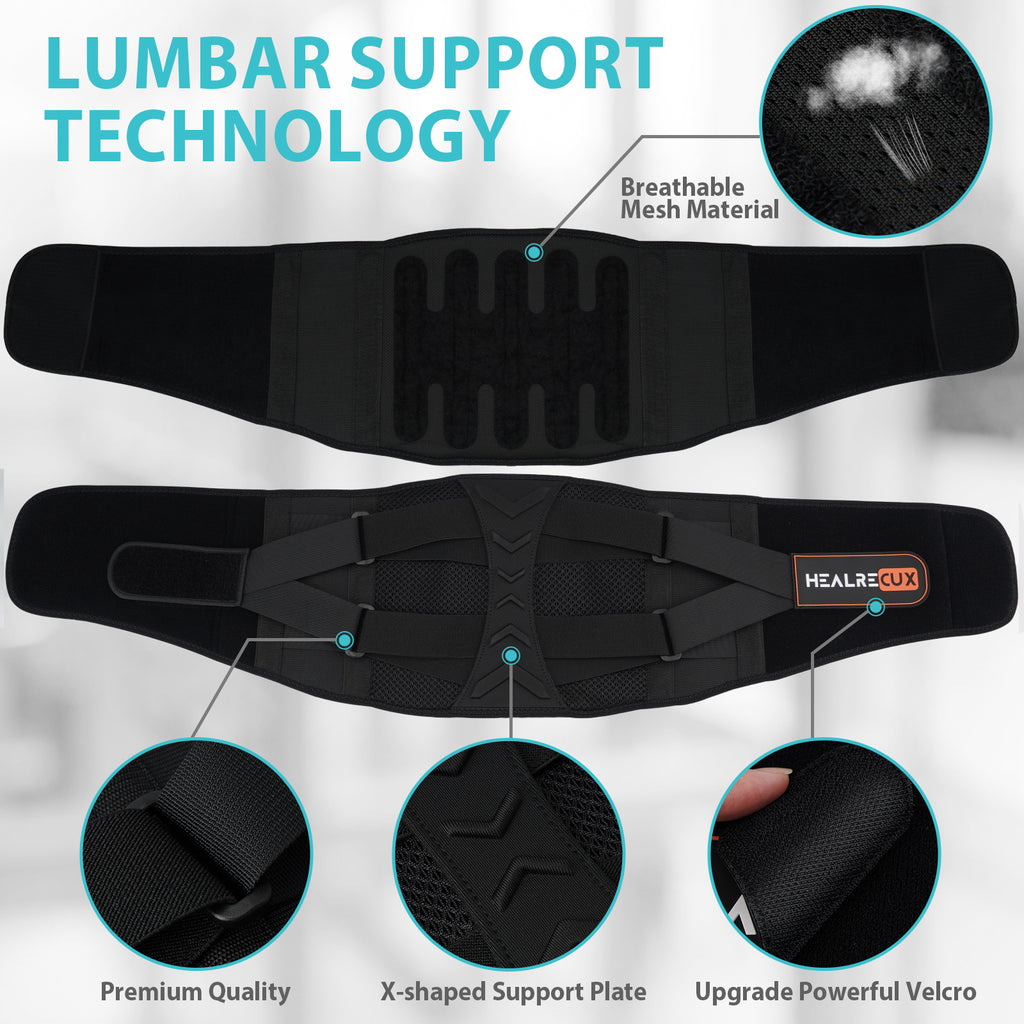Back Support Lower Back Brace Pain Relief Lumbar Support Belt With