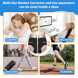 Healrecux Bunion Corrector for Women Big Toe, 2Pcs Bunion Toe Corrector, Adjustable Big Toe Straightener with 2 Gel Toe Separators for Bunion Pain Relief, Comfortable Hallux Valgus Corrector for Men