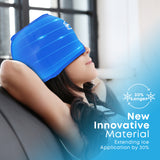 Headache Relief Hat for Migraine Cap,Upgraded Odorless Migraine Ice Head Wrap Cold and Hot Therapy,Comfortable Migraine Relief Cap for Men/Women,Puffy Eyes,Sinus & Stress,Tension Relief